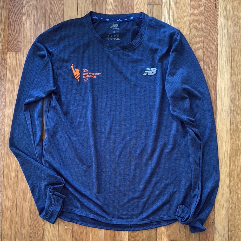New Balance Womens Navy Long Sleeve Shirt NYC Marathon 2024